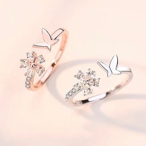 Butterfly Ring With Rhinestones